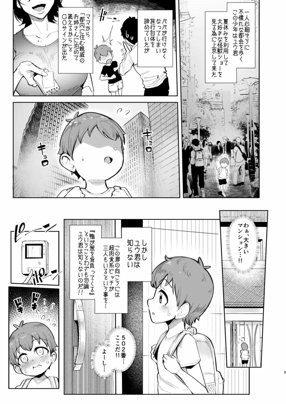 お泊りしたのはHなギャルお姉ちゃん達のお家でした Page.2