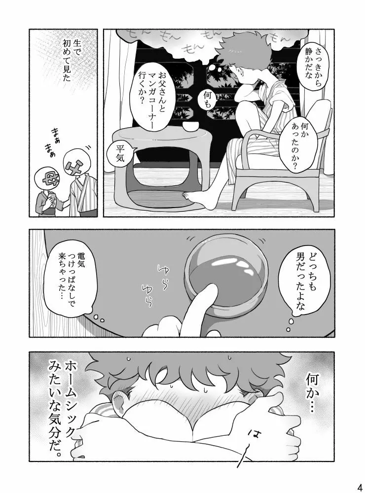 【タレ眉ぞう】家族と来た旅館でゲイカップルと出会うショ夕 Page.6