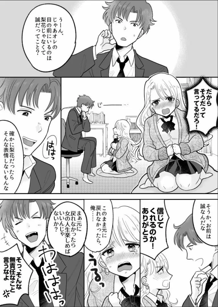 可愛いギャルと身体を入れ替えられた俺が親友とHする話。 Page.15