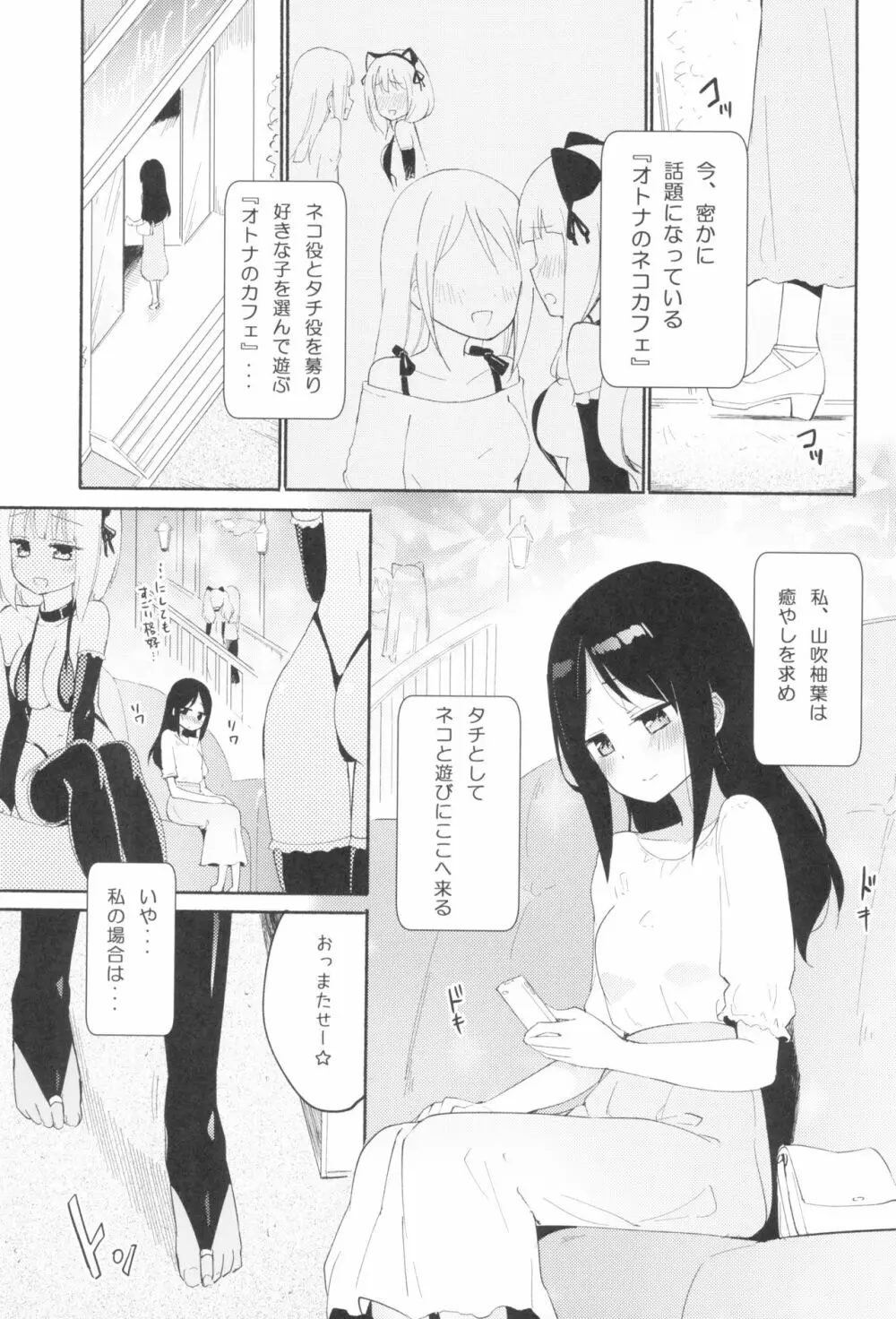 タチまっしぐら 3 ～ネコ♀カフェ百合合同 III～ Page.3