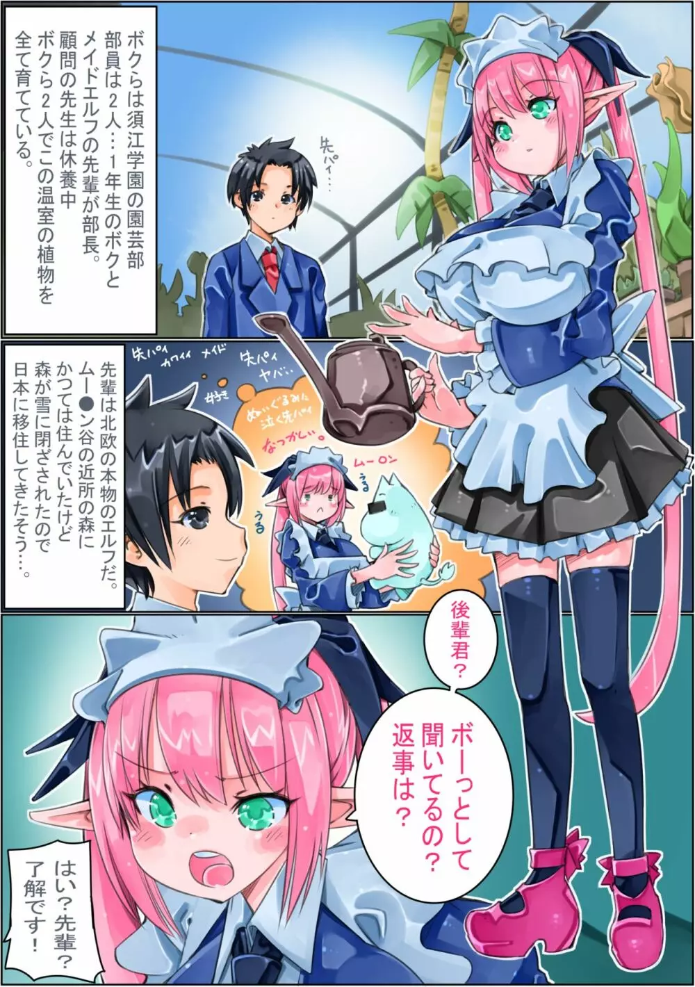 園芸部部長メイドエルフ先輩に適当に返事したら嫁に来ることになった Page.3