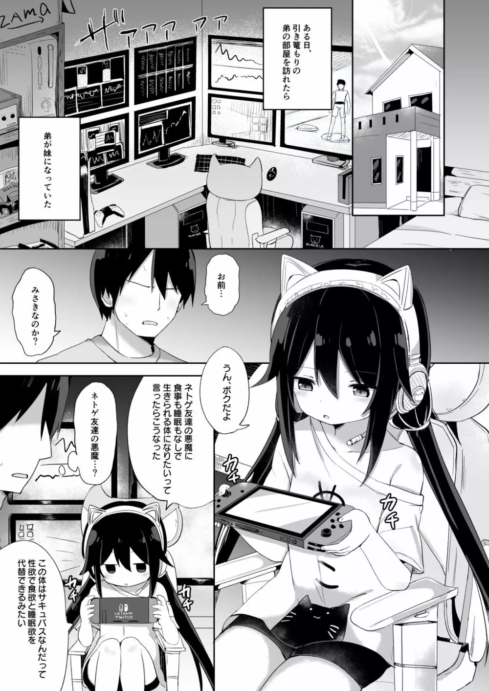 ダウナー系ゲーマー弟が兄さん好き好き妹サキュバスになるまで Page.3