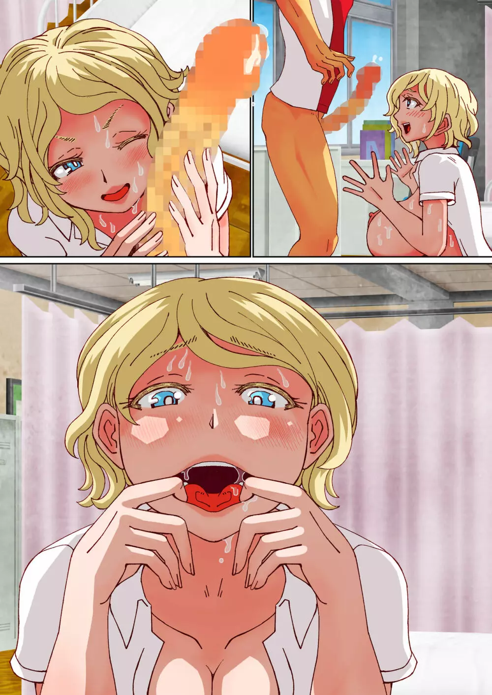 保健室にてロシア娘をイラマチオで失禁させて! Page.8