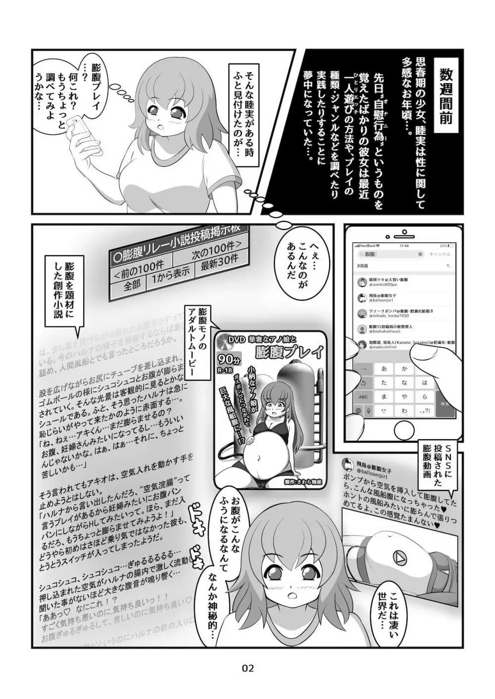 膨らみたい少女の初めての膨腹 Page.3