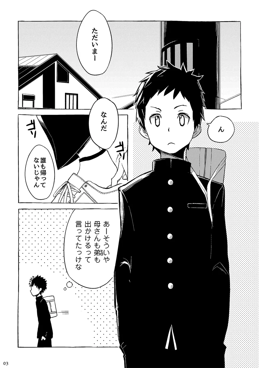 同人/マンガ｜学校帰りの少年がベッドの上で事を始めるだけ Page.3