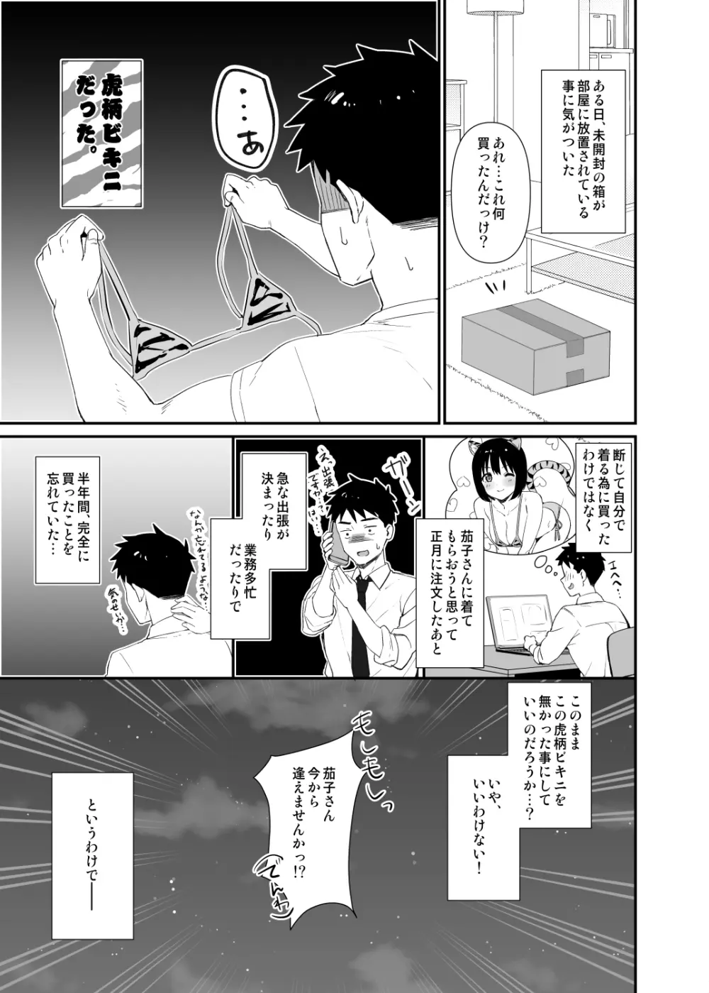 今更だけど茄子さんに虎柄ビキニを着てもらった。 Page.2