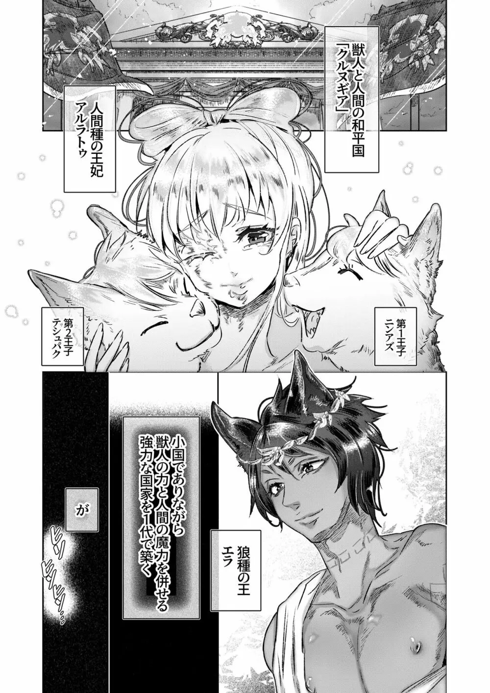獣人王の愛~傷の王妃は巨狼と番う~ Page.9