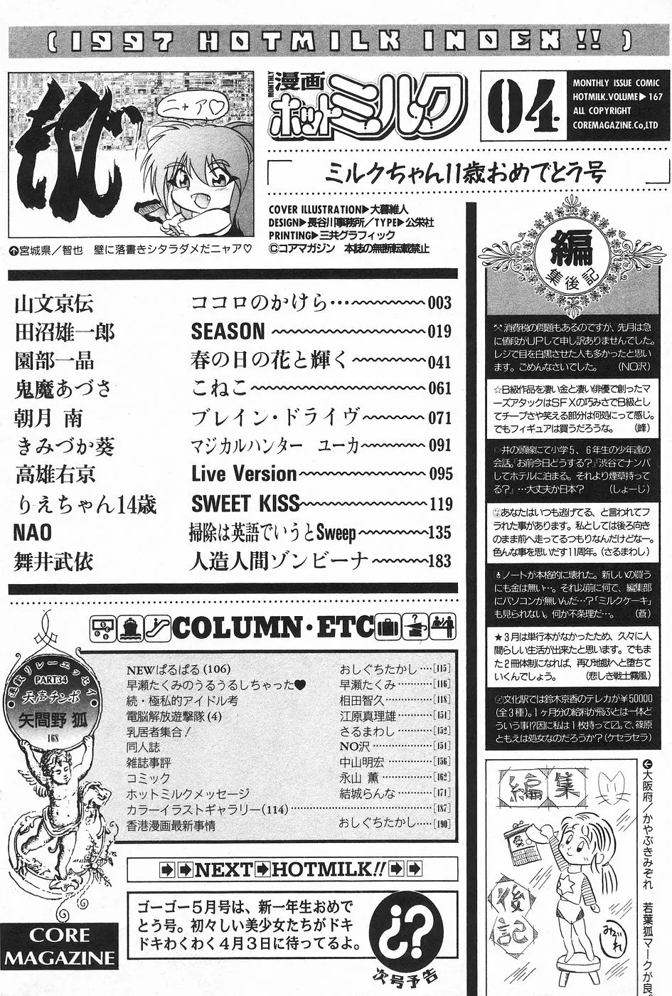 漫画ホットミルク 1997年4月号 Page.165