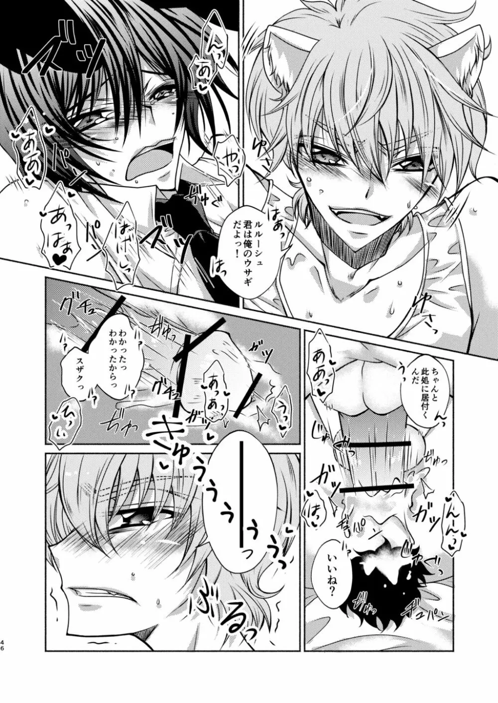 狼スザク×黒兎ルルシュ詰め Page.44