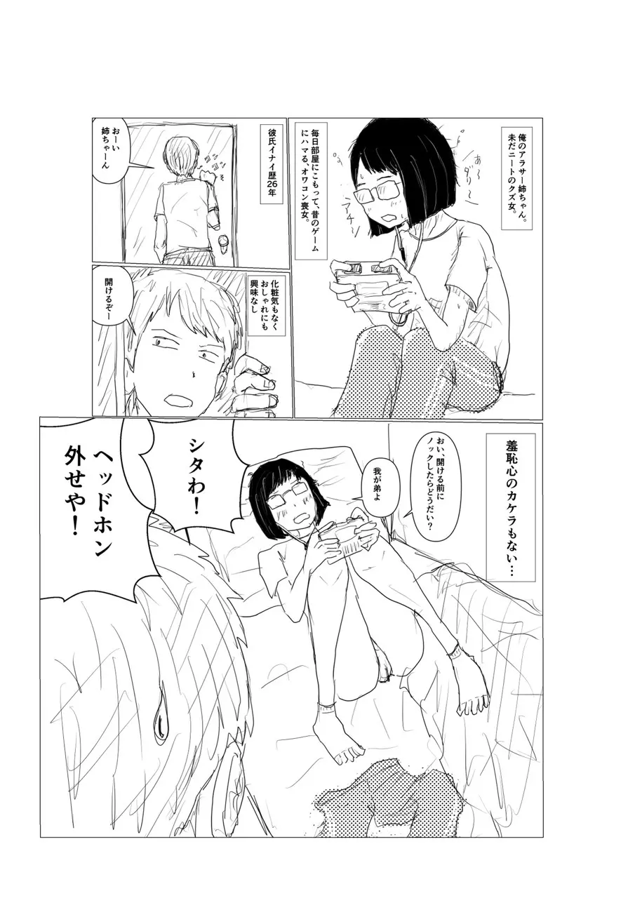 陰キャニートの姉ちゃんがシコって飲んでくれた Page.1