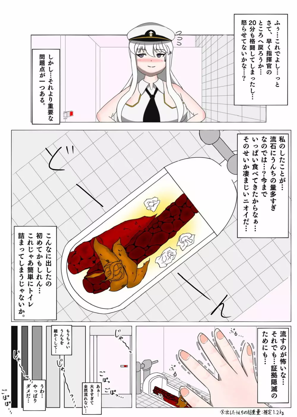 アズレンのエンタープライズが和式トイレで3日分のうんちを出す漫画 Page.14