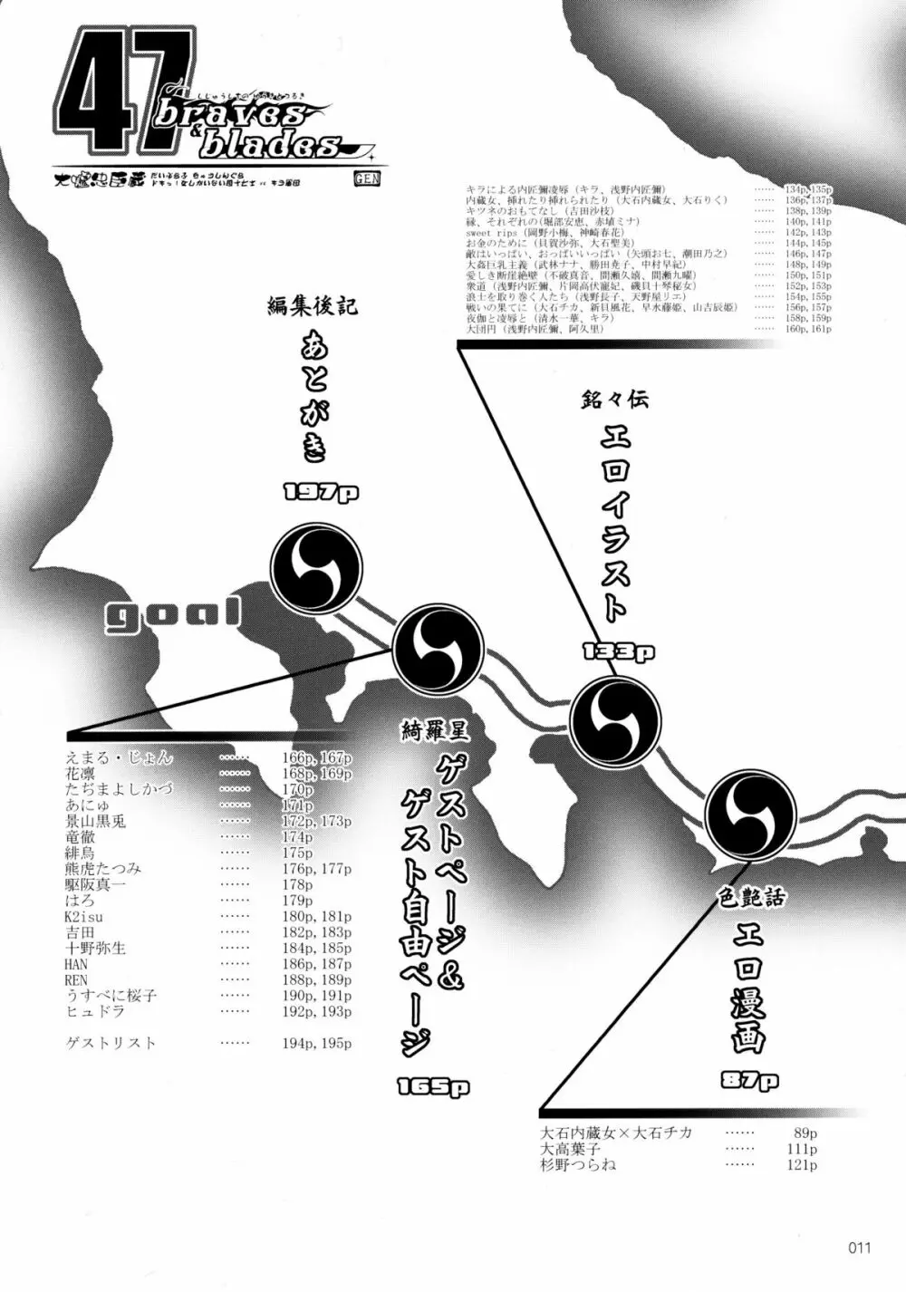 しじゅうしちのゆうきとつるぎ 47 braves&blades ~大嘘忠臣蔵~ ドキッ!女しかいない四十七士 VS キラ軍団 Page.11