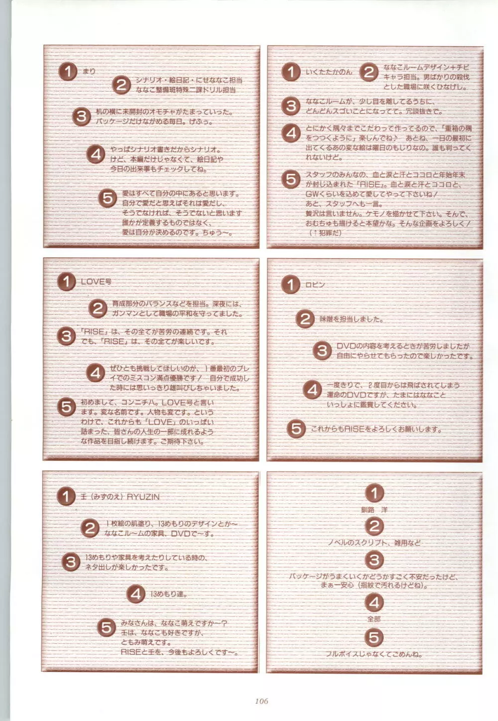 RISE ～ライズ～ 攻略&設定資料集 Page.107