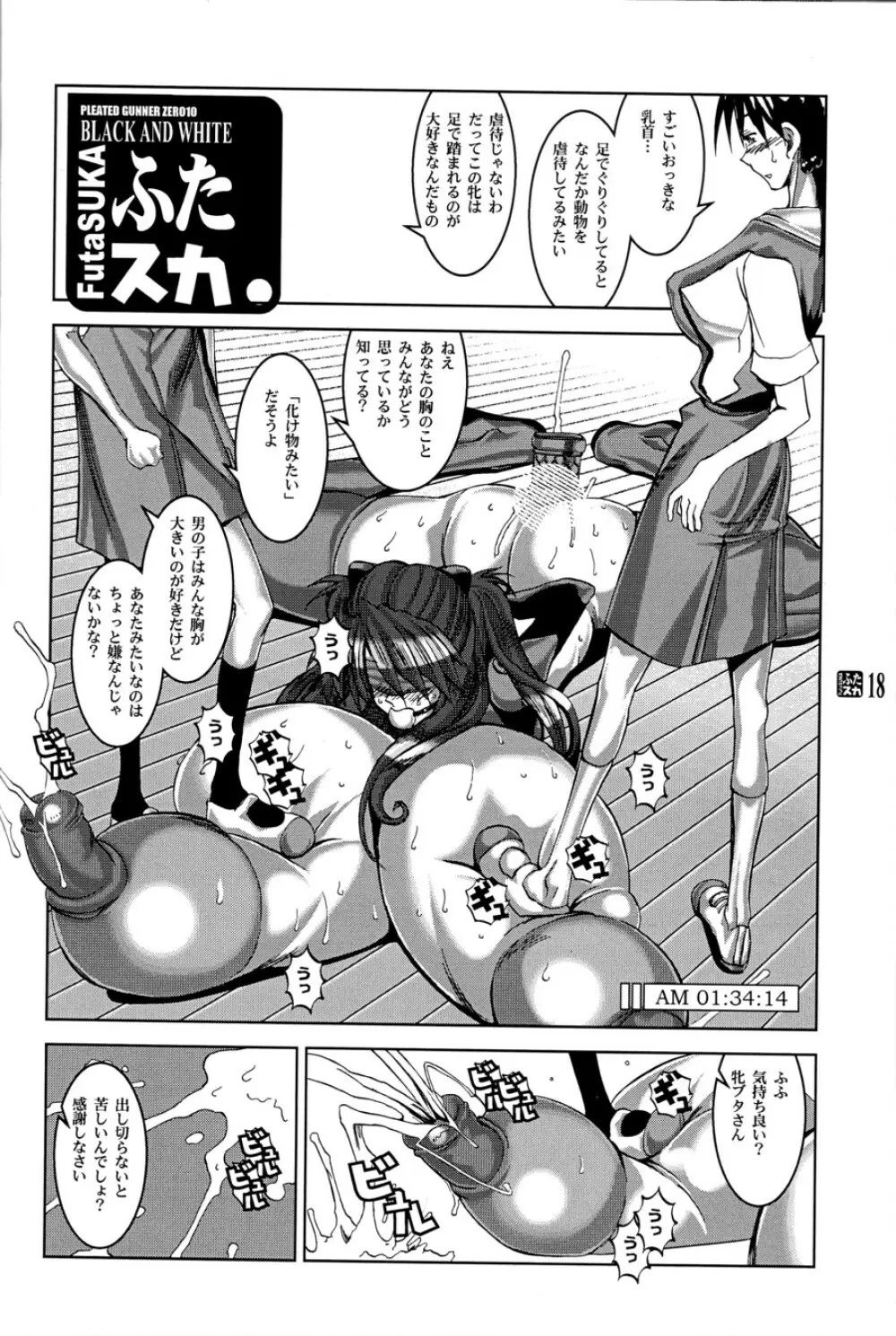 PLEATED GUNNER #10 BLACK AND WHITE ふたスカ Page.17