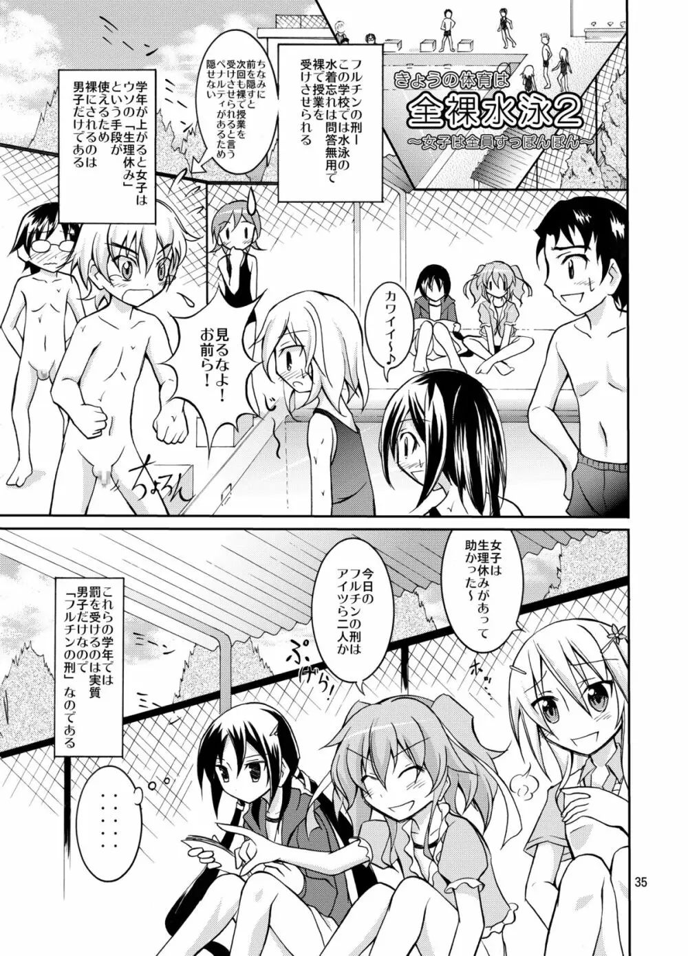 きょうの体育は全裸水泳まとめ Page.35