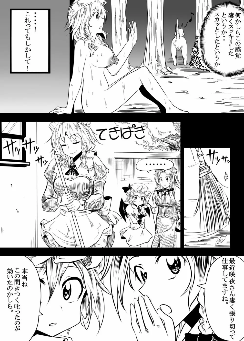 咲夜が動物たちとのセックスで精液まみれになる獣姦本 Page.12