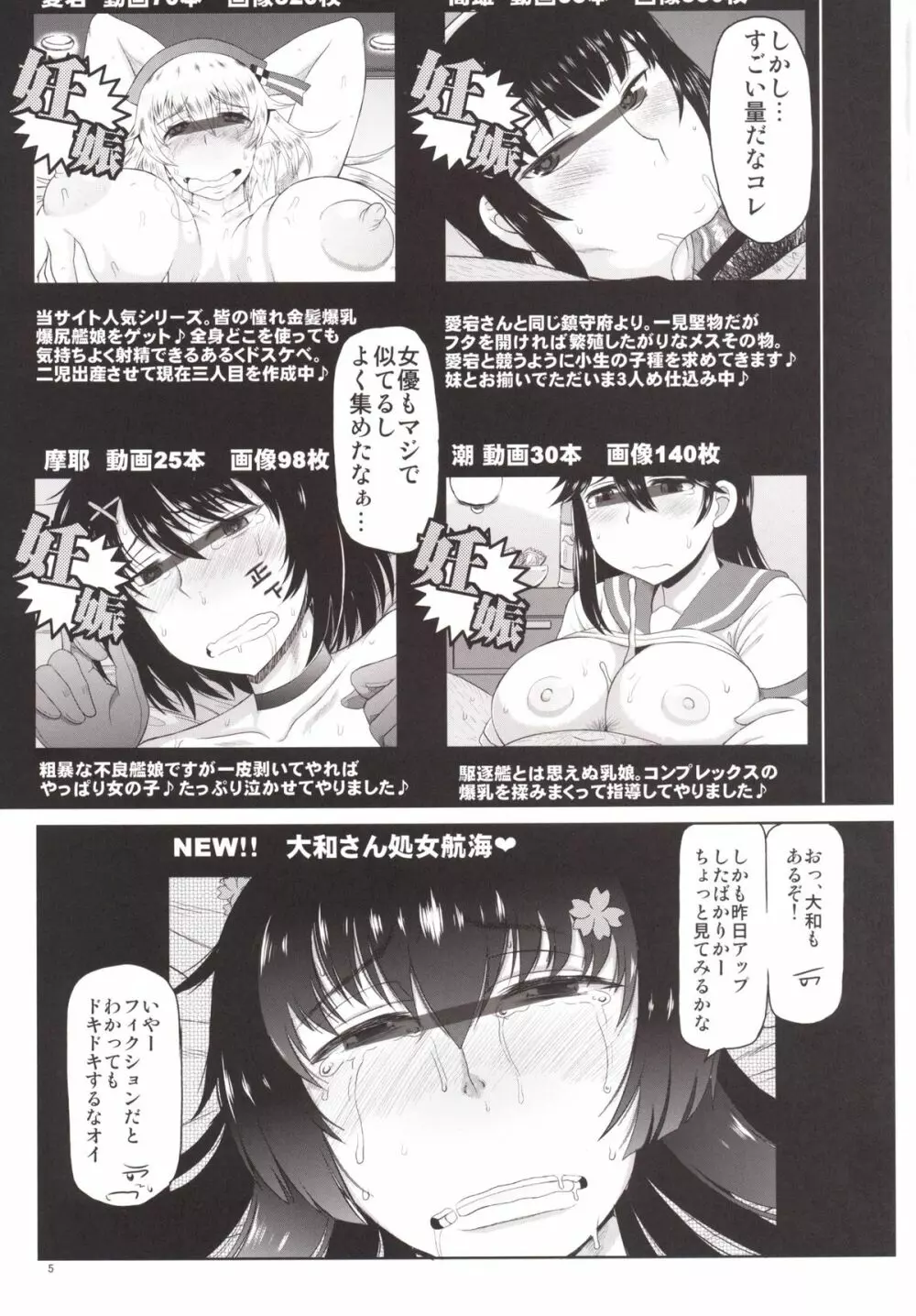 戦艦大和子宮攻略作戦 キモオタ提督の雄肉主砲で精子徹甲弾弾着カットイン♪大和さんと遺伝子掛け合わせて可愛いベイビーを建造しよう!本。 Page.6